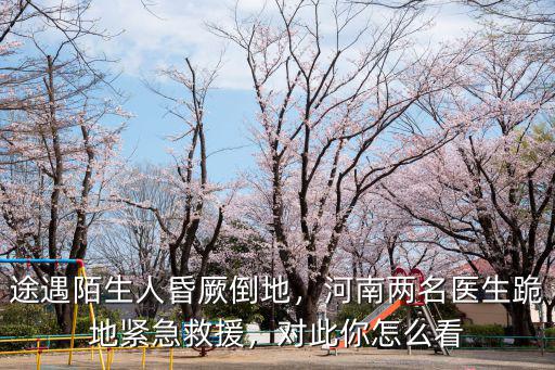 途遇陌生人昏厥倒地，河南兩名醫(yī)生跪地緊急救援，對(duì)此你怎么看