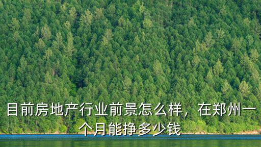 目前房地產行業前景怎么樣，在鄭州一個月能掙多少錢