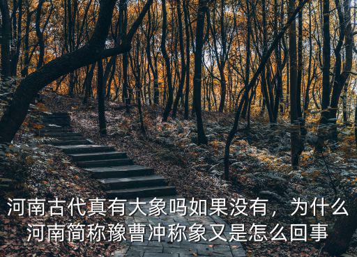 河南古代真有大象嗎如果沒有，為什么河南簡稱豫曹沖稱象又是怎么回事