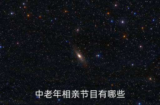中老年相親節目有哪些