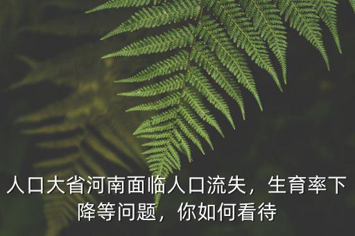 河南養(yǎng)活多少人口,人口大省河南面臨人口流失