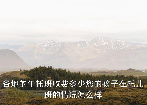 各地的午托班收費多少您的孩子在托兒班的情況怎么樣