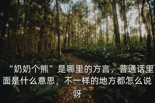 “奶奶個熊”是哪里的方言，普通話里面是什么意思，不一樣的地方都怎么說呀