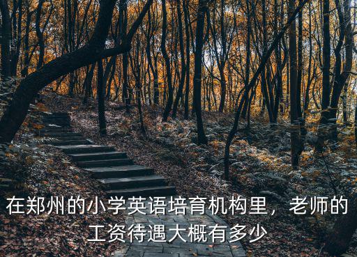 在鄭州的小學英語培育機構里，老師的工資待遇大概有多少