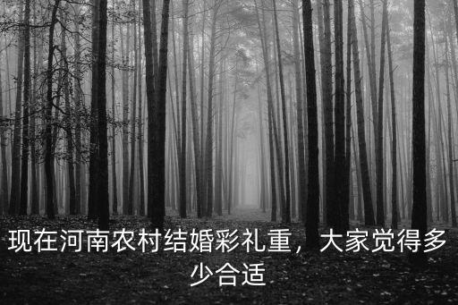 現在河南農村結婚彩禮重，大家覺得多少合適