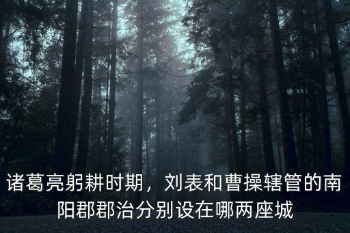 諸葛亮躬耕時期，劉表和曹操轄管的南陽郡郡治分別設在哪兩座城