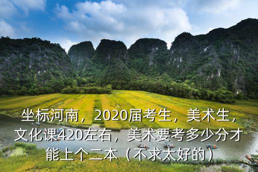 河南美術2020考生一共多少人,美術要考多少分才能上個二本