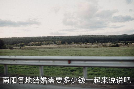 南陽各地結婚需要多少錢一起來說說吧