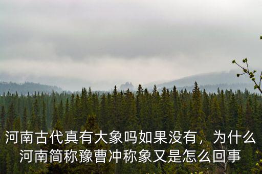 河南古代真有大象嗎如果沒有，為什么河南簡稱豫曹沖稱象又是怎么回事