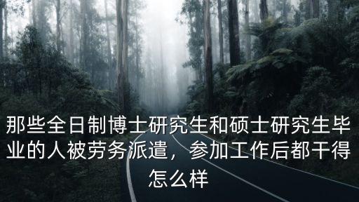 那些全日制博士研究生和碩士研究生畢業(yè)的人被勞務派遣，參加工作后都干得怎么樣