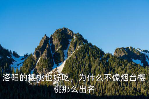 洛陽的櫻桃也好吃，為什么不像煙臺(tái)櫻桃那么出名