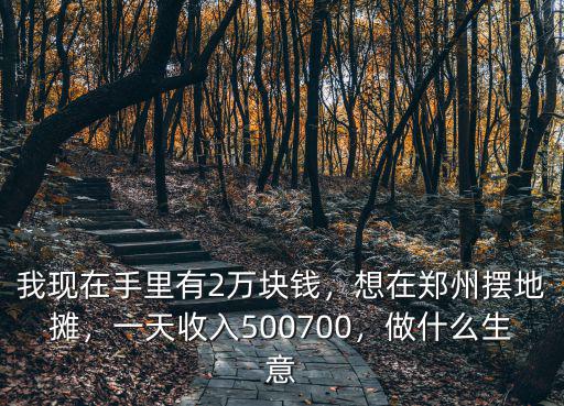 我現在手里有2萬塊錢，想在鄭州擺地攤，一天收入500700，做什么生意