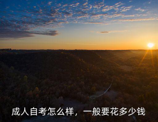 成人自考怎么樣，一般要花多少錢