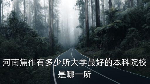 河南焦作有多少所大學最好的本科院校是哪一所