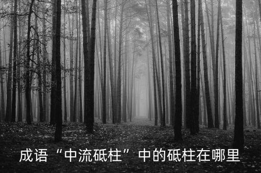成語“中流砥柱”中的砥柱在哪里