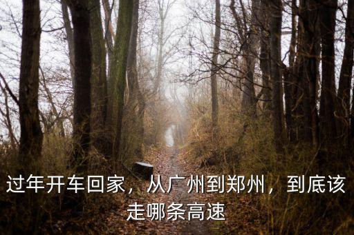 過年開車回家，從廣州到鄭州，到底該走哪條高速