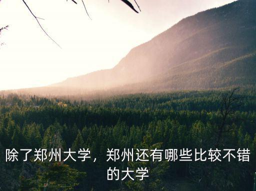 除了鄭州大學(xué)，鄭州還有哪些比較不錯(cuò)的大學(xué)