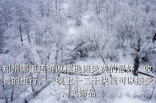 鄭州哪里還可以擺地攤免費的最好，收費的也行，一晚上一二十塊錢可以接受，賣飾品