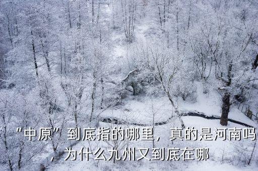 “中原”到底指的哪里，真的是河南嗎，為什么九州又到底在哪