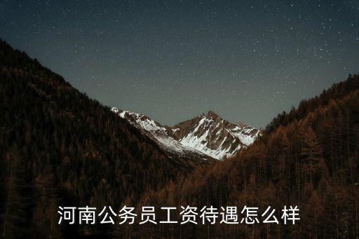 河南公務員工資待遇怎么樣