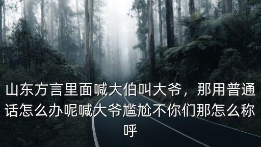 許昌叫大爺方言怎么叫,山東方言里面喊大伯叫大爺