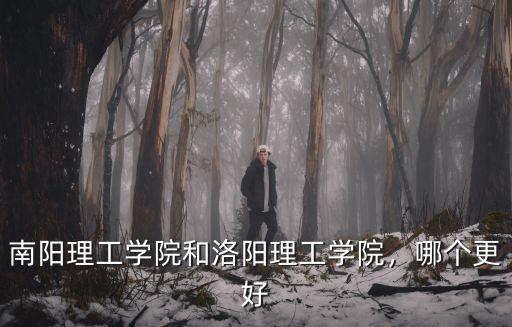 南陽理工學院和洛陽理工學院，哪個更好