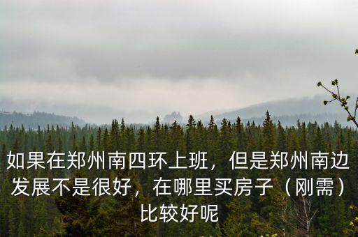 如果在鄭州南四環上班，但是鄭州南邊發展不是很好，在哪里買房子（剛需）比較好呢