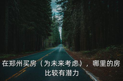 在鄭州買房（為未來考慮），哪里的房比較有潛力