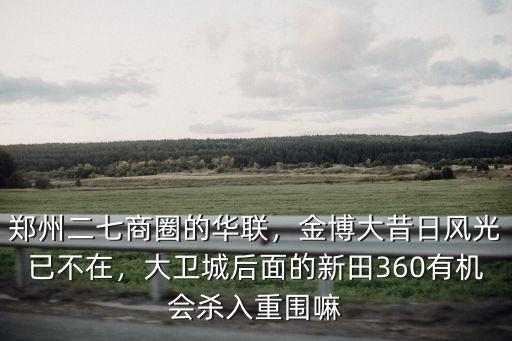 鄭州二七商圈的華聯，金博大昔日風光已不在，大衛城后面的新田360有機會殺入重圍嘛