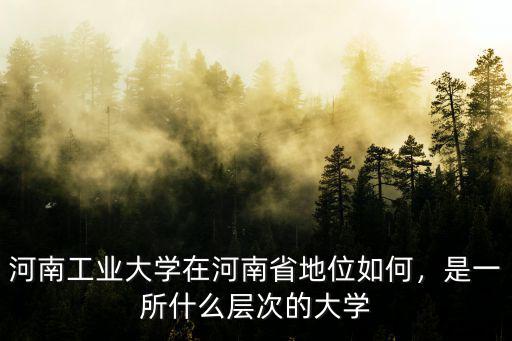 河南工業大學在河南省地位如何，是一所什么層次的大學