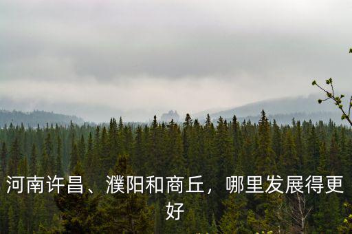 河南許昌、濮陽和商丘，哪里發展得更好