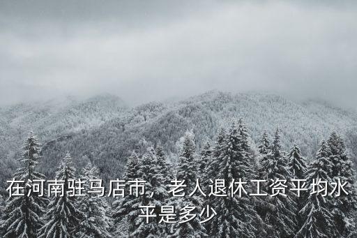 河南駐馬店基本工資是多少,在河南駐馬店市