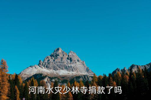 河南水災(zāi)少林寺捐款了嗎