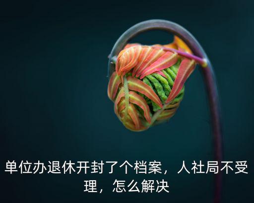 單位辦退休開封了個檔案，人社局不受理，怎么解決