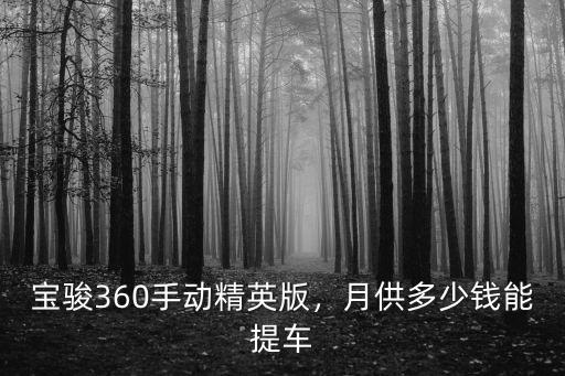 寶駿360手動(dòng)精英版，月供多少錢能提車