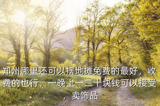 鄭州哪里還可以擺地攤免費的最好，收費的也行，一晚上一二十塊錢可以接受，賣飾品