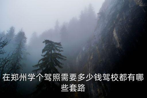 在鄭州學個駕照需要多少錢駕校都有哪些套路
