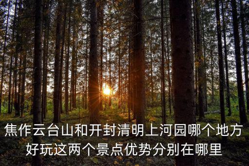 焦作云臺山和開封清明上河園哪個地方好玩這兩個景點優(yōu)勢分別在哪里
