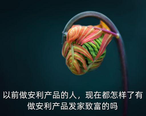 以前做安利產品的人，現在都怎樣了有做安利產品發家致富的嗎