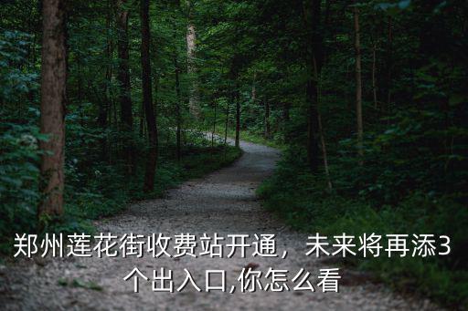 鄭州蓮花街收費站開通，未來將再添3個出入口,你怎么看