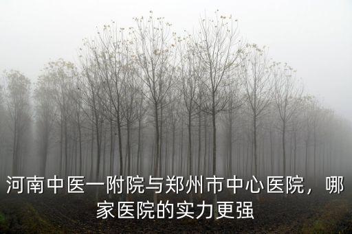 河南中醫一附院與鄭州市中心醫院，哪家醫院的實力更強