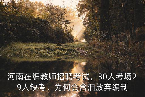 河南在編教師招聘考試，30人考場29人缺考，為何會含淚放棄編制