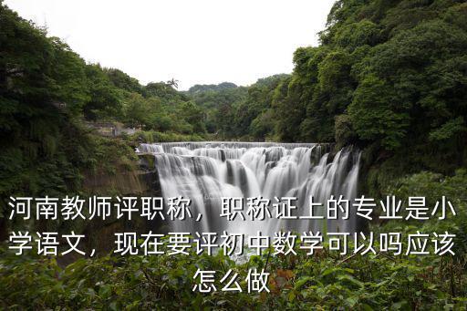 河南教師評職稱，職稱證上的專業(yè)是小學(xué)語文，現(xiàn)在要評初中數(shù)學(xué)可以嗎應(yīng)該怎么做