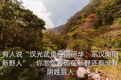 東漢南陽新野在哪里,東漢南陽新野人