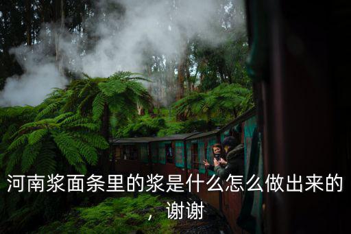 河南漿面條里的漿是什么怎么做出來的，謝謝