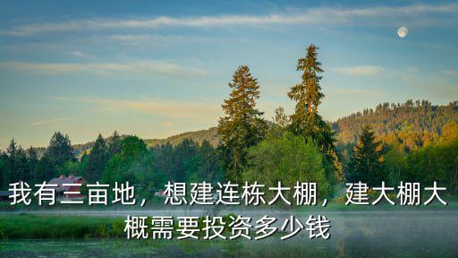 漯河連棟大棚管多少錢,建大棚大概需要投資多少錢