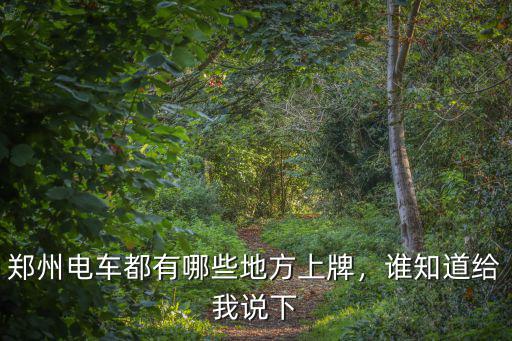 鄭州電車都有哪些地方上牌，誰知道給我說下