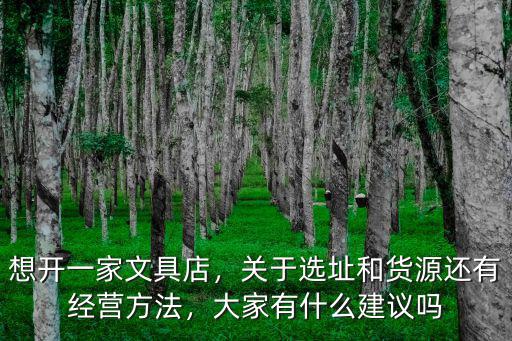 想開一家文具店，關于選址和貨源還有經(jīng)營方法，大家有什么建議嗎