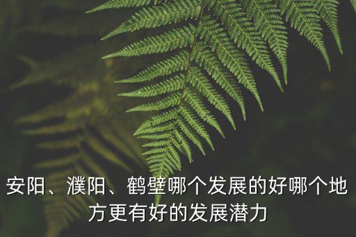 安陽、濮陽、鶴壁哪個發展的好哪個地方更有好的發展潛力