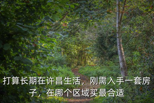 打算長期在許昌生活，剛需入手一套房子，在哪個區域買最合適